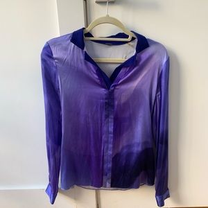 Silk Indigo Elie Tahari Top